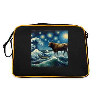 Dugong Manatee Nuit étoilée - Sac Retro - noir/or - Dos