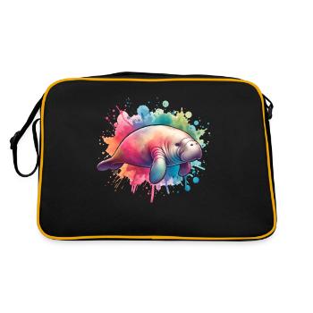 Dugong Manatee - Retro Bag - black/gold - Back