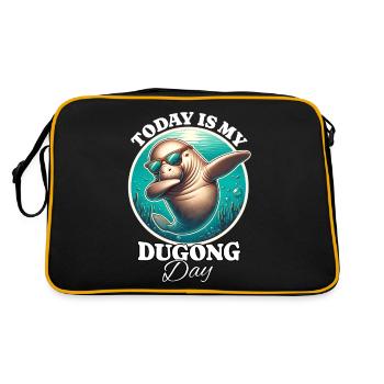 Manatee Dugong - Retro Bag - black/gold - Back