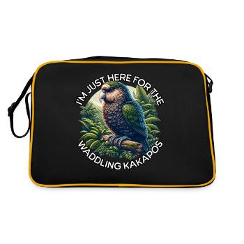 Kakapo Night Parrot - Retro Bag - black/gold - Back