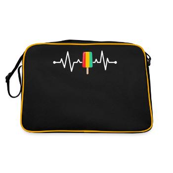 Lustiges Eis am Stiel Eis am Stiel Gefrorenes Dessert Feinschmecker - Retro Tasche - Schwarz/Gold - Hinten