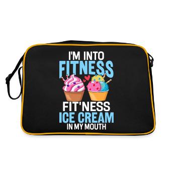Ich stehe auf Fitness Lustiges Eis Frozen Dessert - Retro Tasche - Schwarz/Gold - Hinten