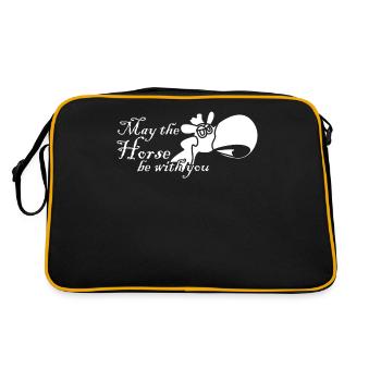 Riding Haflinger Stallion Horse Horses - Retro Bag - black/gold - Back