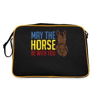 Horse Horses Riding Haflinger - Retro Bag - black/gold - Back