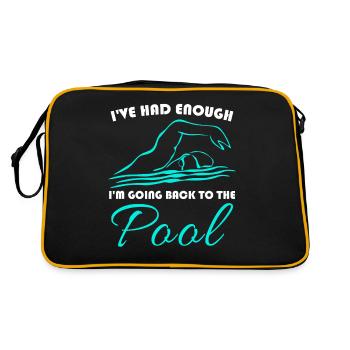 Swimming Pool Triathlon Swimmer - Retro Tasche - Schwarz/Gold - Hinten