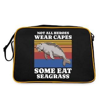 Manatee Saying - Retro Bag - black/gold - Back