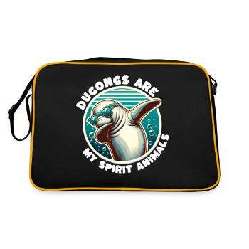 Funny Manatee Sayings - Retro Bag - black/gold - Back