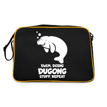 Manatee Sayings Dugong - Retro Bag - black/gold - Back