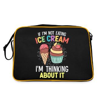 Lustiges Eis Gelato Sommer Snacks Feinschmecker - Retro Tasche - Schwarz/Gold - Hinten