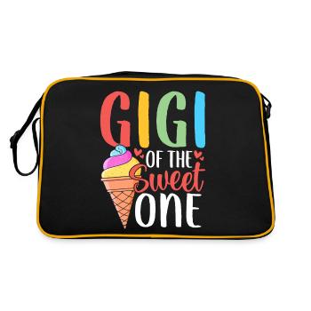 Gigi Von Der Süßen Lustigen Eiscreme Oma - Retro Tasche - Schwarz/Gold - Hinten