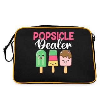 Eis am Stiel Händler Eis Pop Gefrorenes Dessert Lustiges Eis - Retro Tasche - Schwarz/Gold - Hinten