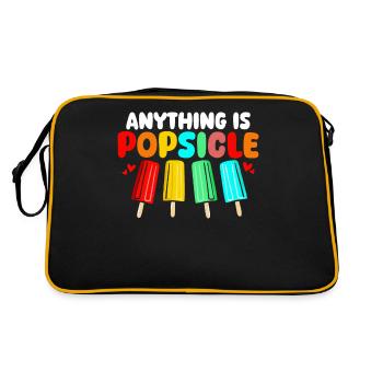 Alles ist Eis am Stiel Lustiges Eis am Stiel gefroren - Retro Tasche - Schwarz/Gold - Hinten