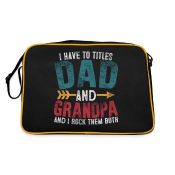 J’ai deux titres Papa et Grand-père et je les porte - Sac Retro - noir/or - Dos