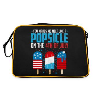 Du bringst mich zum Schmelzen wie ein Eis am Stiel am 4. - Retro Tasche - Schwarz/Gold - Hinten