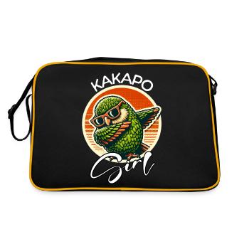 Kakapo Girl Night Parrot - Retro Bag - black/gold - Back
