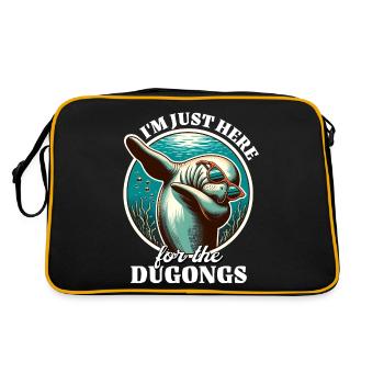 Funny Manatee Sayings - Retro Bag - black/gold - Back