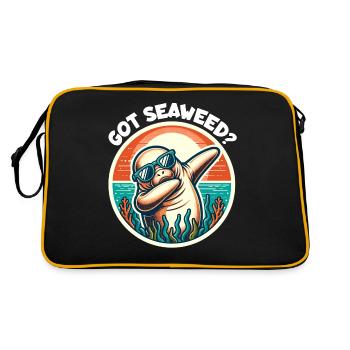 Manatee Saying Dugong - Retro Bag - black/gold - Back
