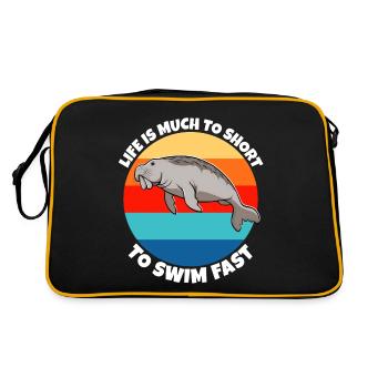 Manatee Sayings - Retro Bag - black/gold - Back