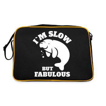 Funny Manatee Sayings - Retro Bag - black/gold - Back