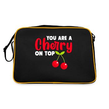 Cherry Cherry Tree Cherry Blossom Fruit Gift - Retro Bag - black/gold - Back