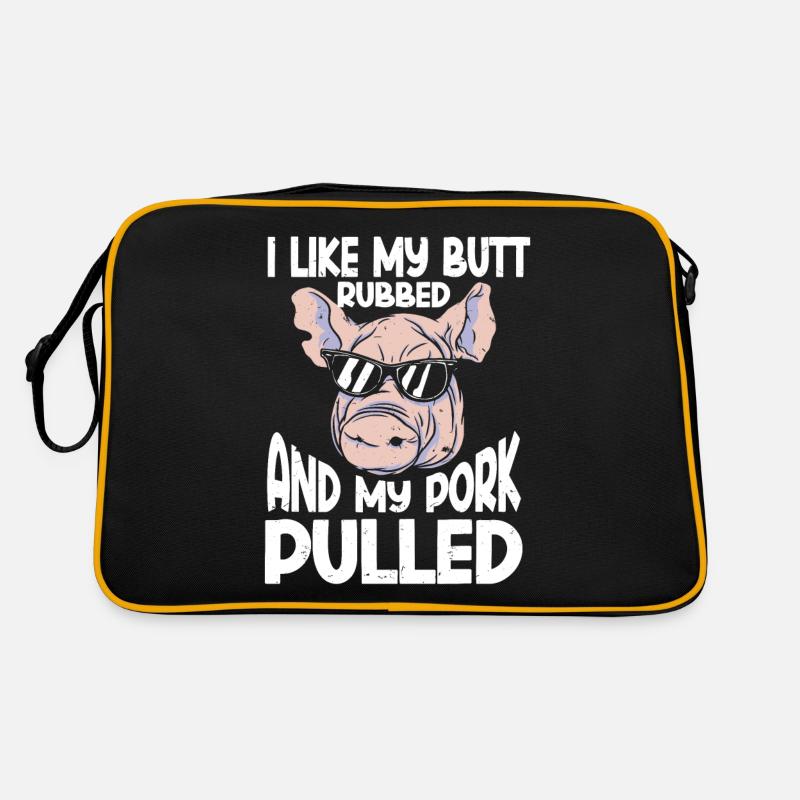 BBQ I Like My Butt Rubbed And My Pork Pulled Grill Retro Bag