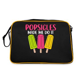 Lustiges Eis am Stiel Sommer Snacks Eis am Stiel Lolli gefroren - Retro Tasche - Schwarz/Gold - Hinten