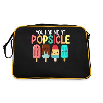 Eis am Stiel Lustiges Eis Gefrorenes Dessert Eis - Retro Tasche - Schwarz/Gold - Hinten