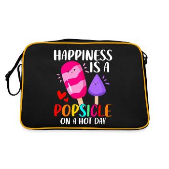 Eis am Stiel Lustige Sommersnacks Gefrorenes Dessert Eis - Retro Tasche - Schwarz/Gold - Hinten