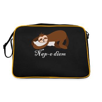 Fatigué Dormir Lit Sieste Sommeil - Sac Retro - noir/or - Dos