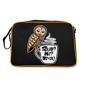 Hibou fatigué Dormir Lit Sieste Dormir - Sac Retro - noir/or - Dos