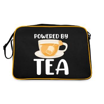 Powered By Tea Tea Lover Cup Of Tea Tea Drinker - Retro Tasche - Schwarz/Gold - Hinten
