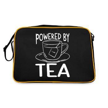 Powered By Tea Tea Lover Cup Of Tea Tea Drinker - Retro Tasche - Schwarz/Gold - Hinten