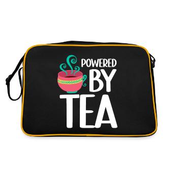 Powered By Tea Tea Lover Cup Of Tea Tea Drinker - Retro Tasche - Schwarz/Gold - Hinten