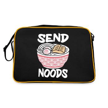 Send Noods Funny Japanese Ramen Noodle - Retro Tasche - Schwarz/Gold - Hinten