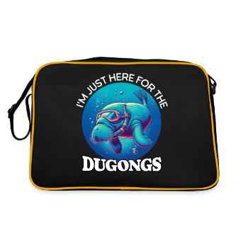 Dugong Manatee - Retro Bag - black/gold - Back