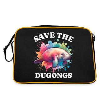 Save Manatee - Retro Bag - black/gold - Back