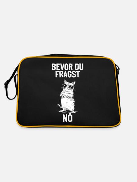 Humoristique - Avant que vous ne demandiez, non - Cool et effronté - Sac Retro - noir/or - Dos