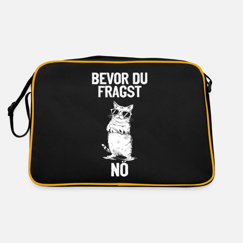 Humorous - Before you ask, nope - Cool and cheeky - Retro Bag - black/gold