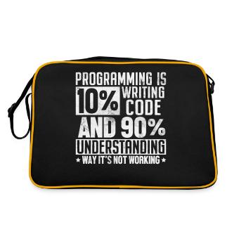 Programming Funny Software Engineer Computer - Retro Bag - black/gold - Back