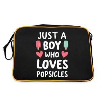 Just A Boy Who Loves Popsicles Funny Popsicle - Retro Bag - black/gold - Back