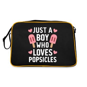 Just A Boy Who Loves Popsicles Funny Popsicle Ice - Retro Bag - black/gold - Back