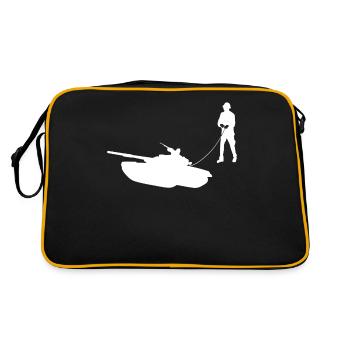 Tanks MBT Tank Driver Tank Combat - Retro Tasche - Schwarz/Gold - Hinten