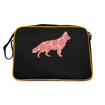 White Shepherd Dog German Shepherd - Retro Bag - black/gold - Back