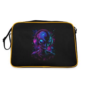 Alien DJ Alien Festival avec casque UFO - Sac Retro - noir/or - Dos
