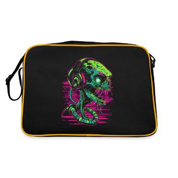 Alien DJ avec casque Festival Alien UFO - Sac Retro - noir/or - Dos