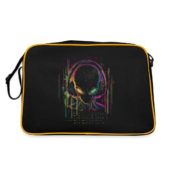 Festival DJ Alien avec casque Alien UFO - Sac Retro - noir/or - Dos