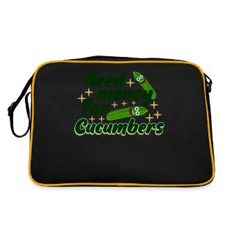 Cucumber Cucumbers Pickles - Retro Tasche - Schwarz/Gold - Hinten
