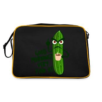 Grumpy Cucumber Cucumbers Pickles - Retro Tasche - Schwarz/Gold - Hinten