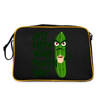 Grumpy Cucumber Middle Finger Coffee - Retro Tasche - Schwarz/Gold - Hinten
