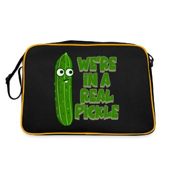 Cucumber Pickle Cucumbers Pickles - Retro Tasche - Schwarz/Gold - Hinten